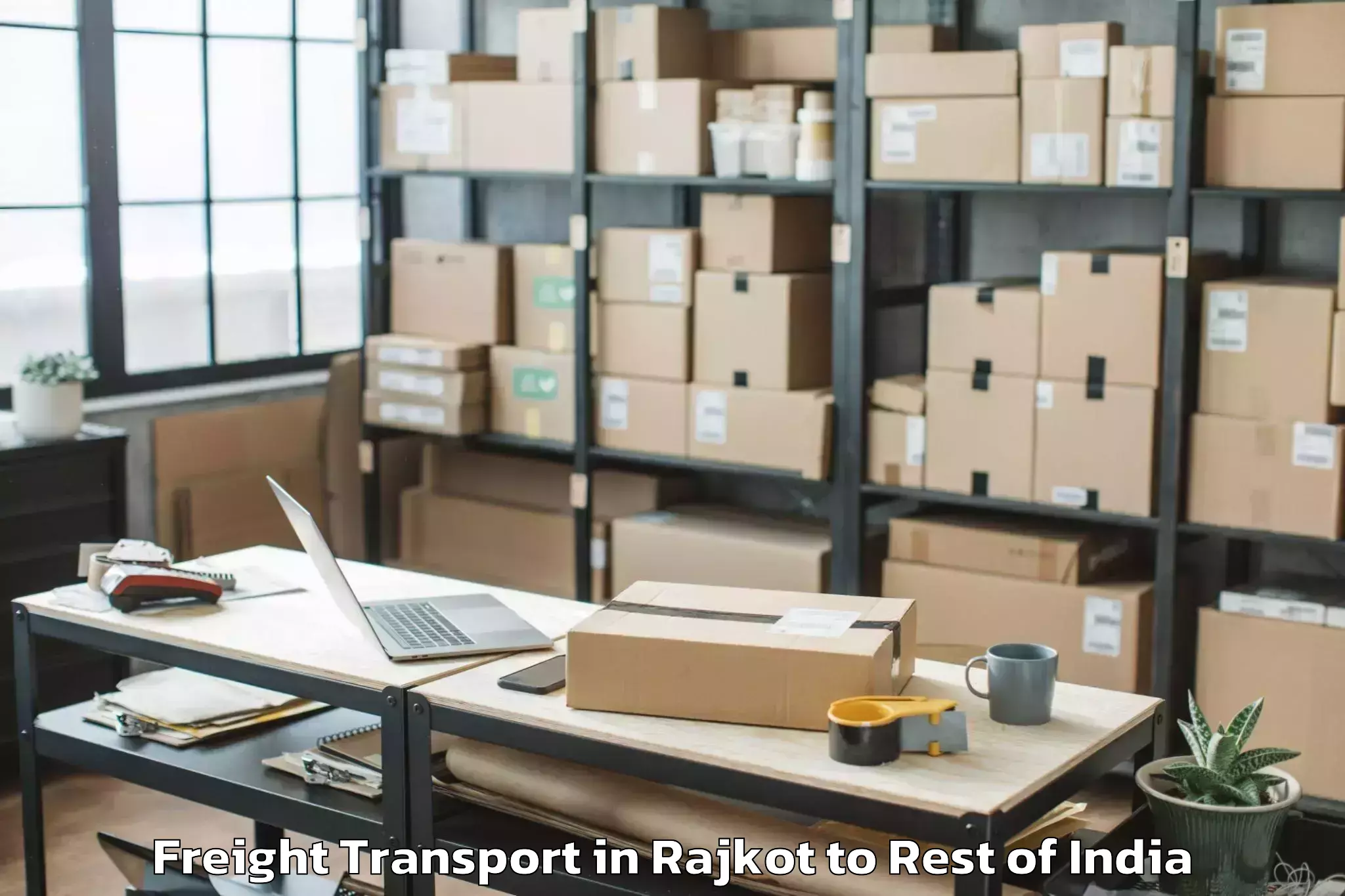 Easy Rajkot to Qazigund Freight Transport Booking